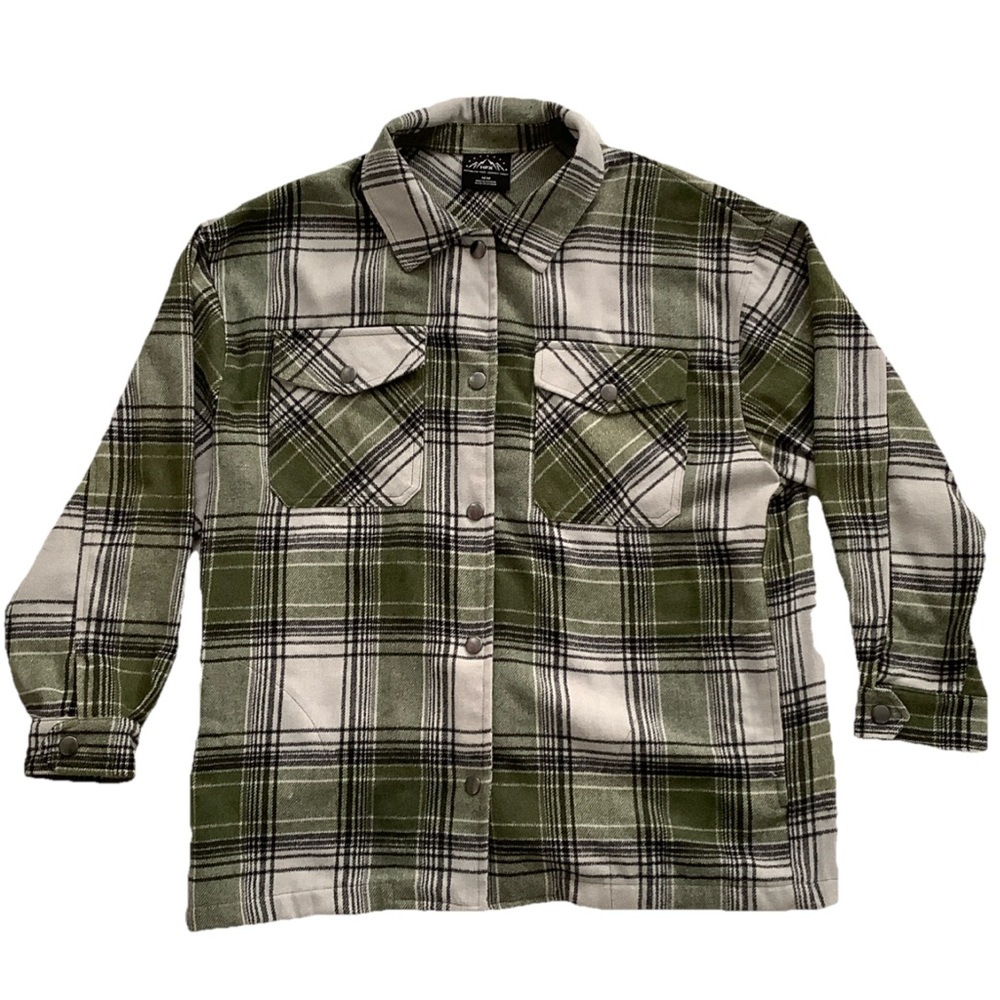 HFX Jacket Womens Plaid Flannel Snap Button Shacket Medium